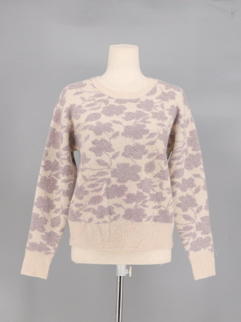 NWT ANN TAYLOR Floral Jacquard Knit Crewneck Sweater Size S